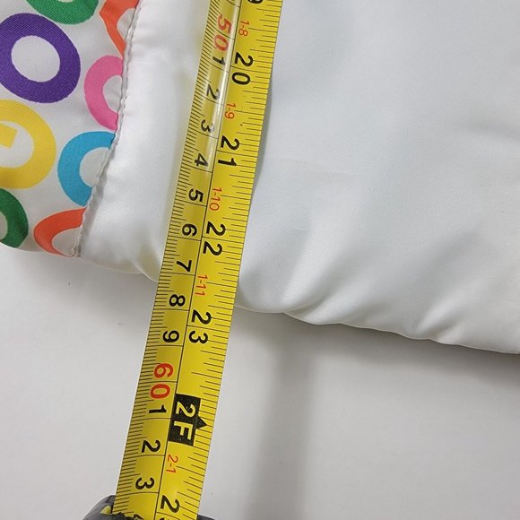 Coogi Puffer Vest Sleeveless Womens Medium White Green Rainbow Zip Up - Picture 8 of 10